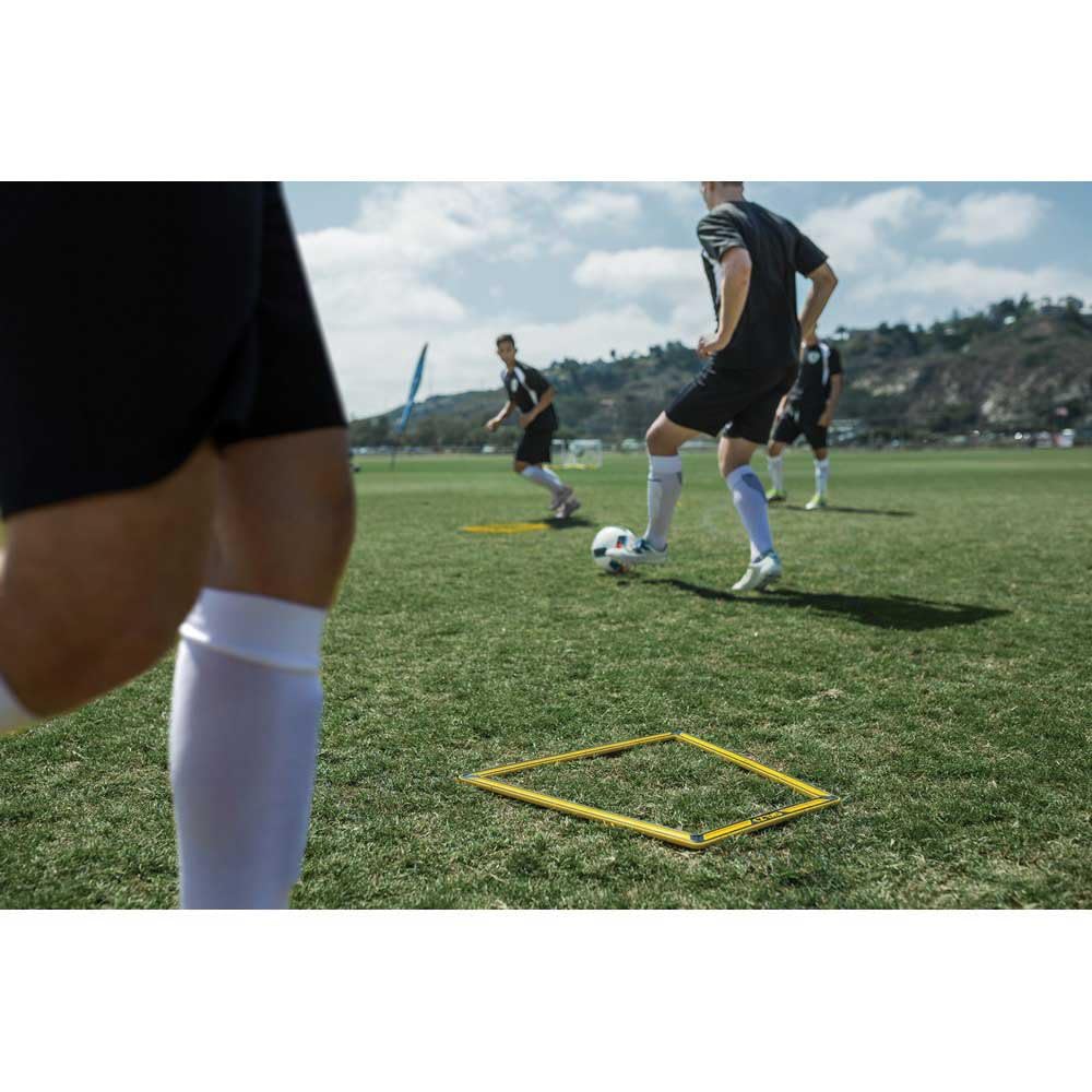 SKLZ trapezoids on grass showing rugged durability and field-ready use