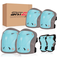 SKT HP front view of full grey-blue protective set showing complete coverage