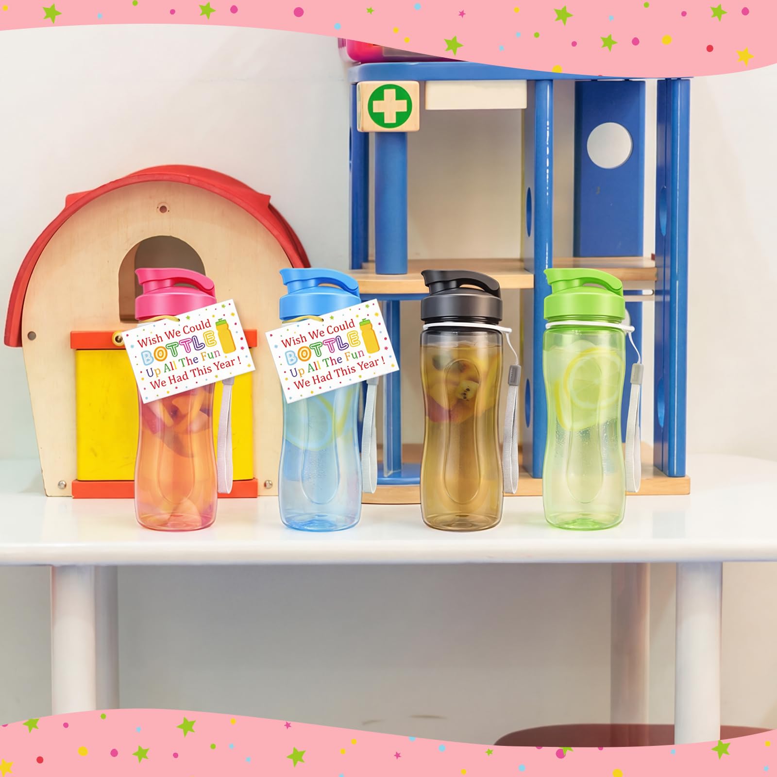 Skybooly lifestyle school scene with kids holding bottles for everyday hydration