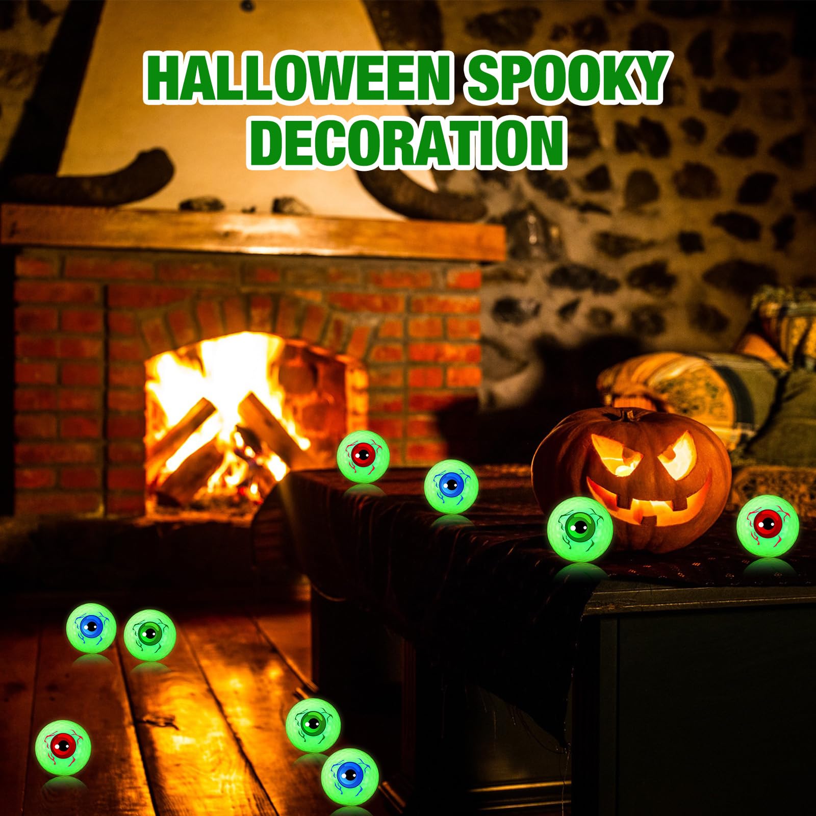Skylety golf balls scattered in garden creating spooky decor effect benefit