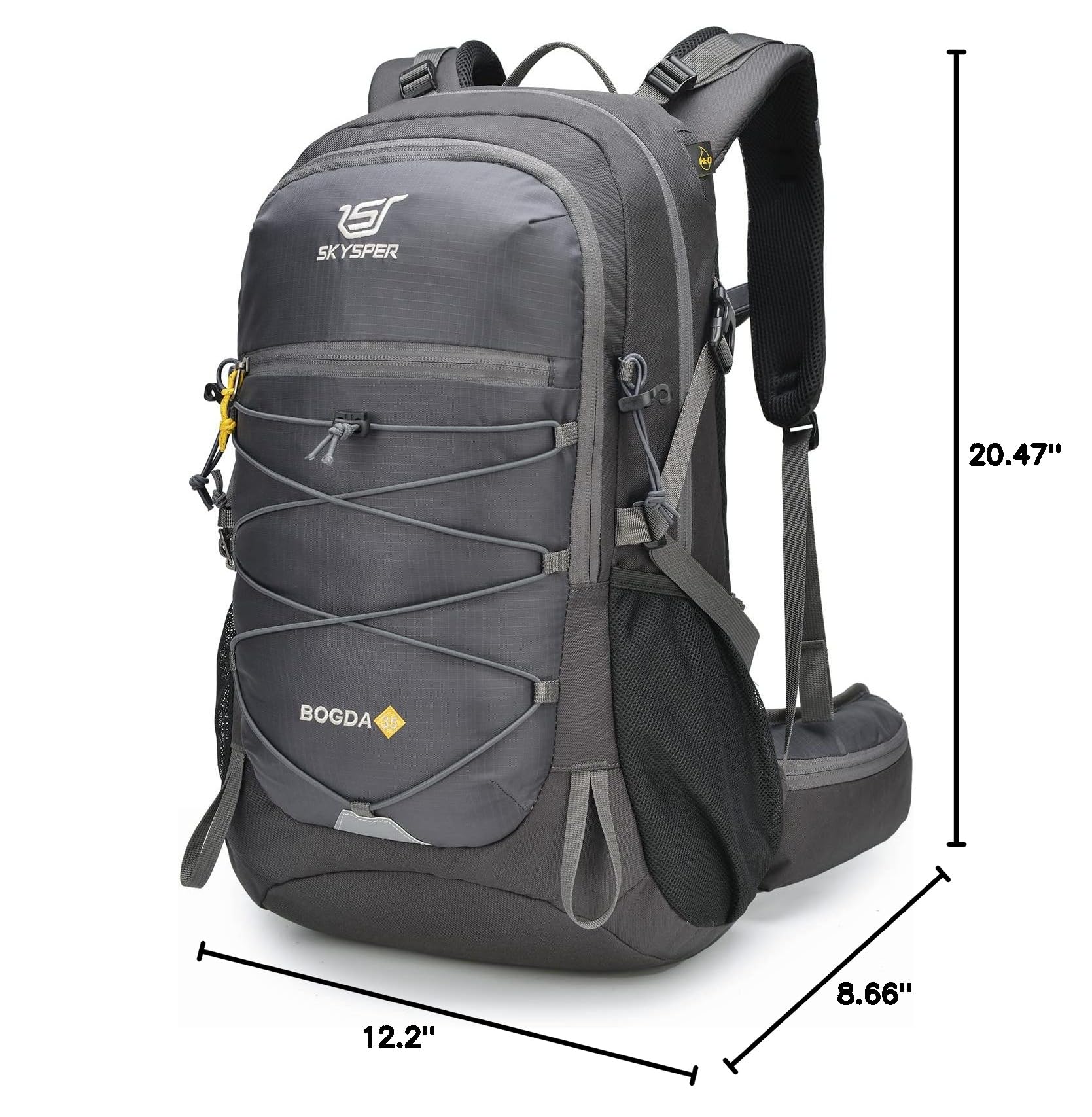 SKYSPER backpack worn on a trail showing fit and lightweight carry