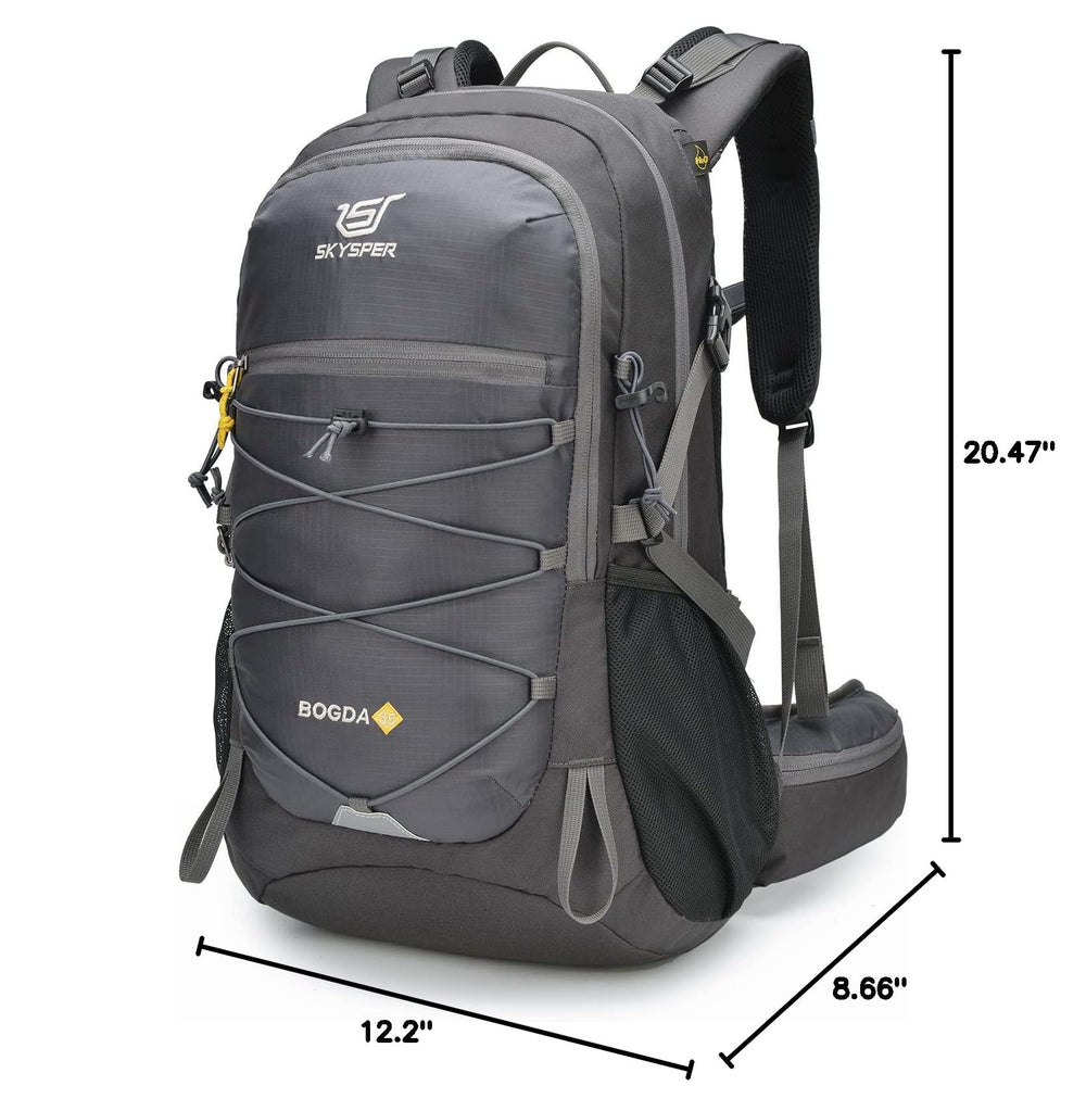 SKYSPER backpack worn on a trail showing fit and lightweight carry
