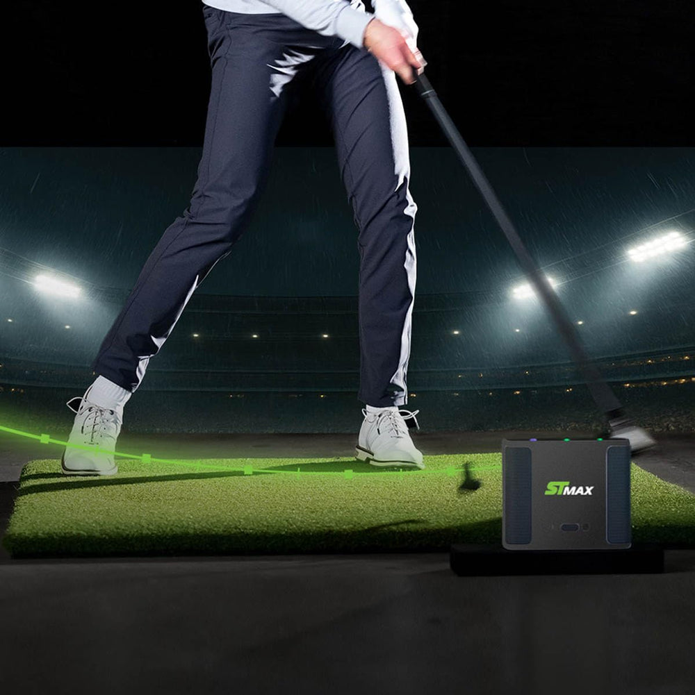SkyTrak paired with tablet display for real-time data and feedback