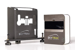 SkyTrak metal case close-up of reinforced latches and hinge for travel reliability