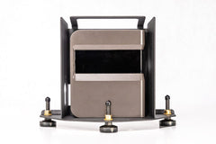 SkyTrak metal case with SkyTrak inside at a simulator showing ready-to-play protection
