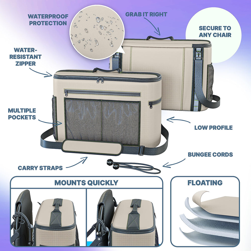 Skywin cooler beside cans to display 24-can capacity and portable size