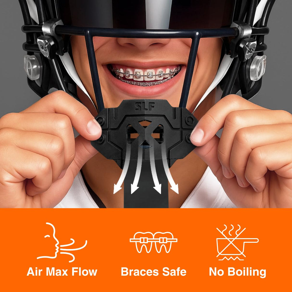 SLEEFS mouthguard beside ruler showing compact size and portable benefit