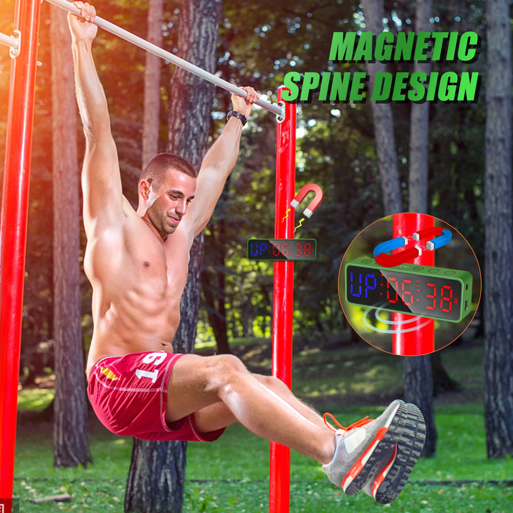 SLEVIO mounted on gym rack in workout setting for coach-friendly visibility