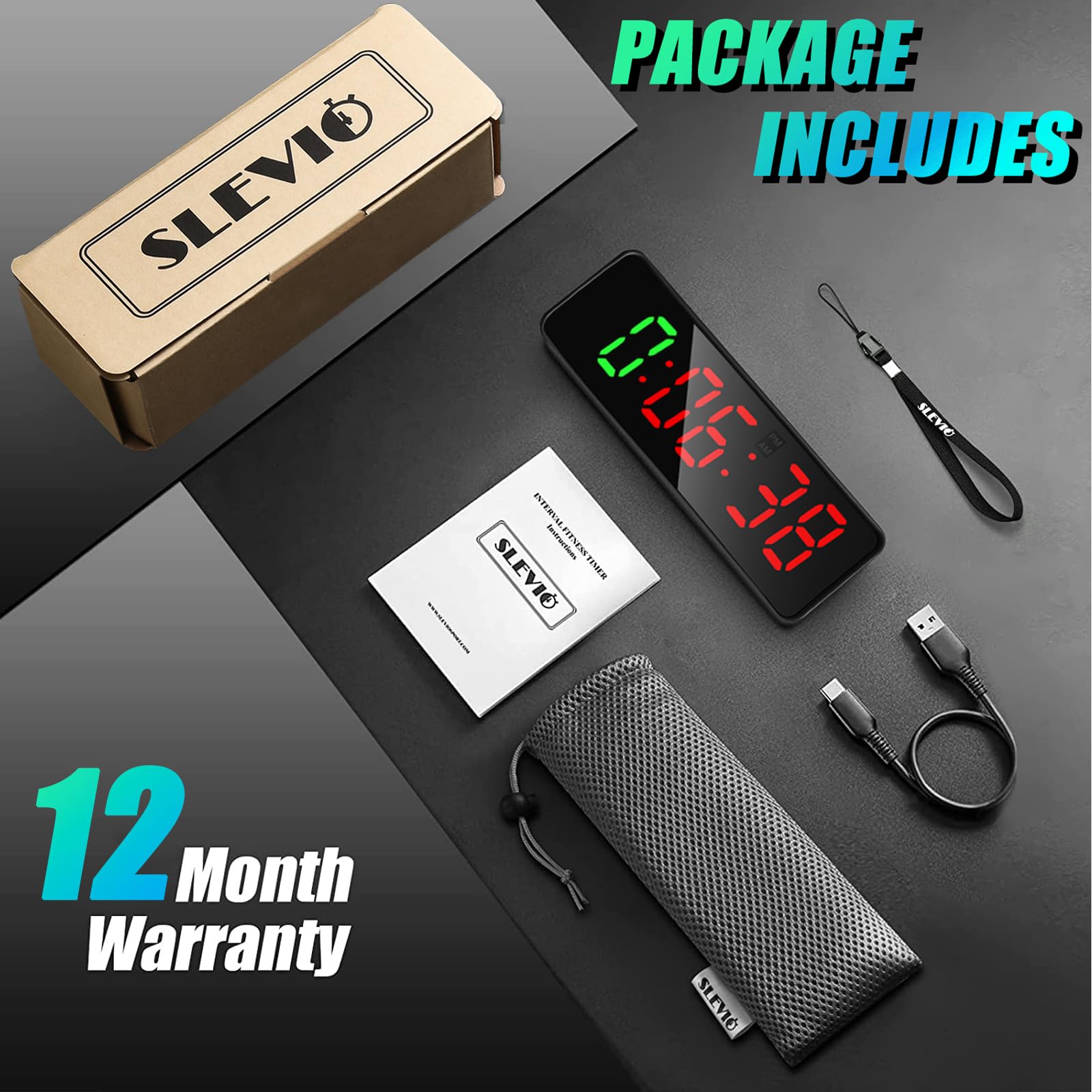 SLEVIO TIMER slim side profile pocketable design for portability