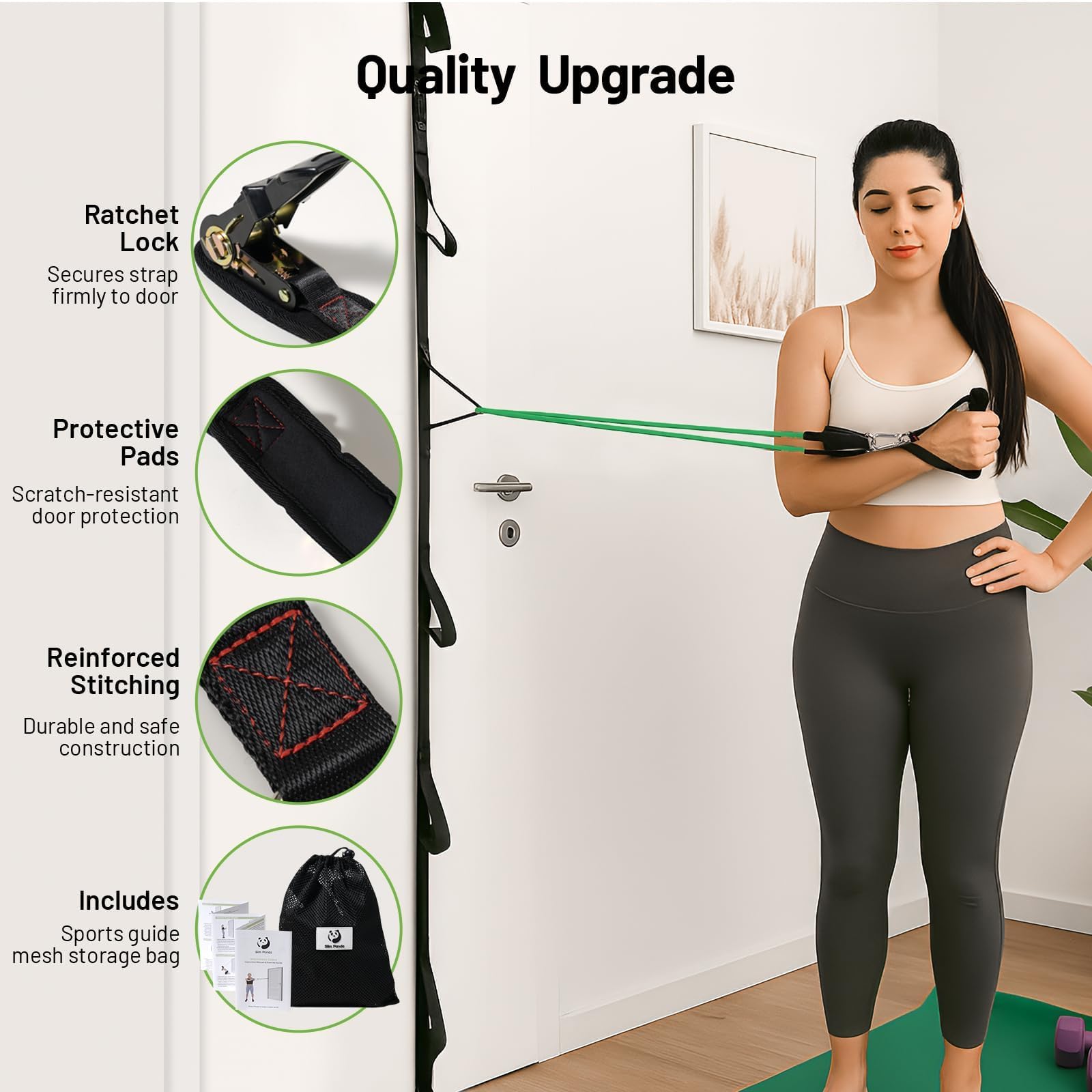 Slim Panda detail of multiple D-rings at different heights, versatile-exercise benefit