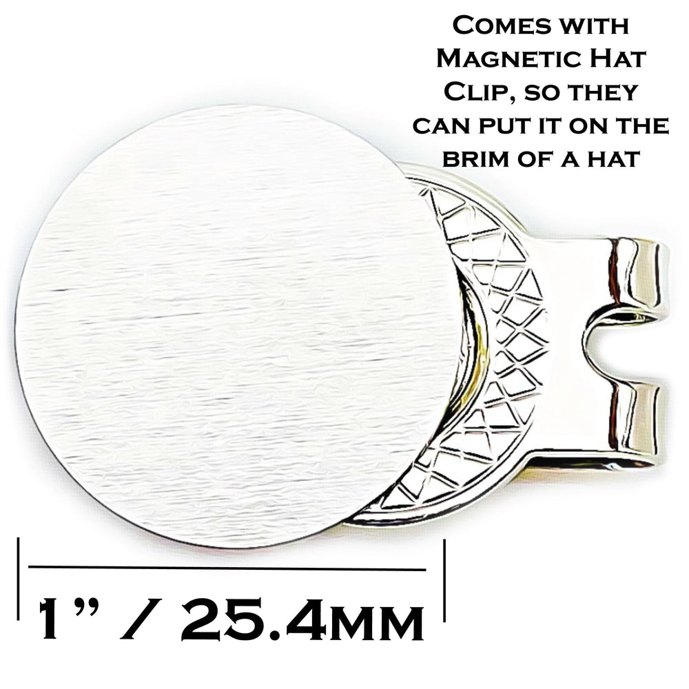 SM Design magnetic hat clip holding marker for quick access on course
