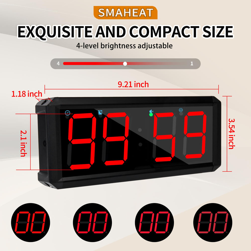 SMAHEAT close-up of LED digits with adjustable brightness for clear viewing