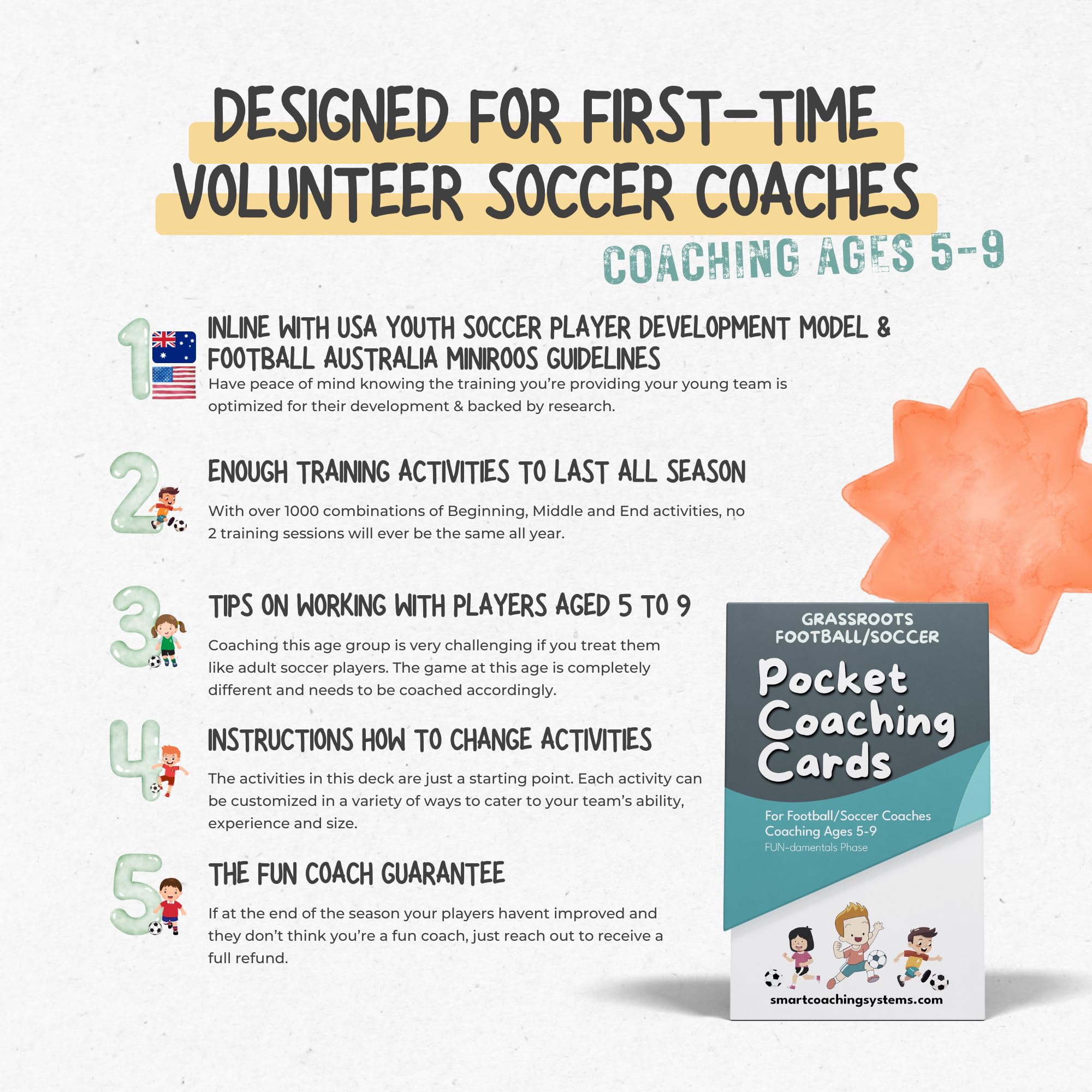 Smart Coaching Systems close-up diagram on a card, clear visual instructions for faster setup