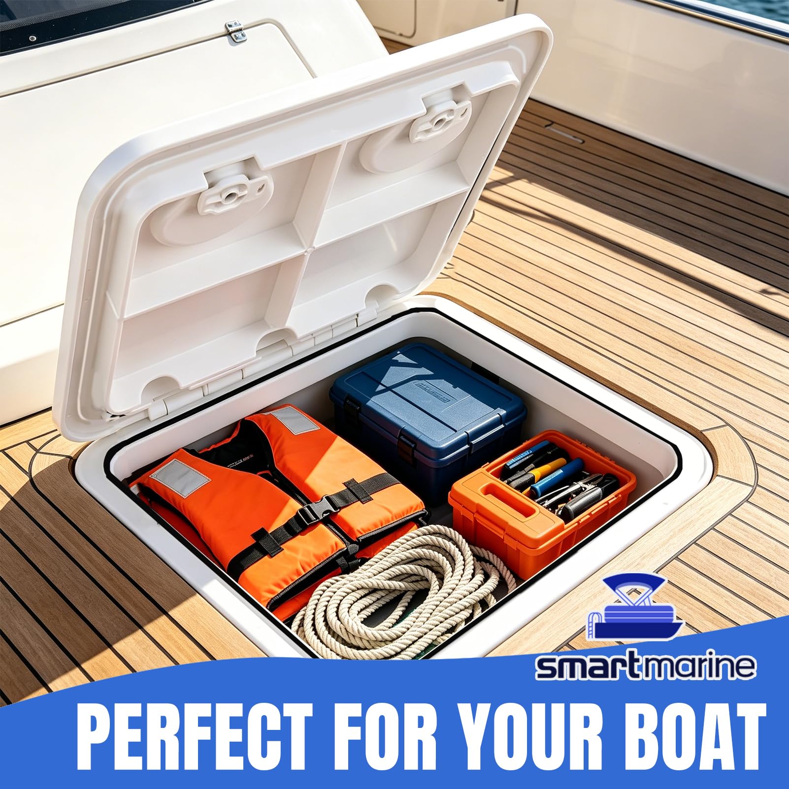 Smart Marine recessed handle detail highlighting strong grip and reduced snagging advantage
