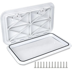 Smart Marine front view of white 24x14 hatch showing clean profile and durability