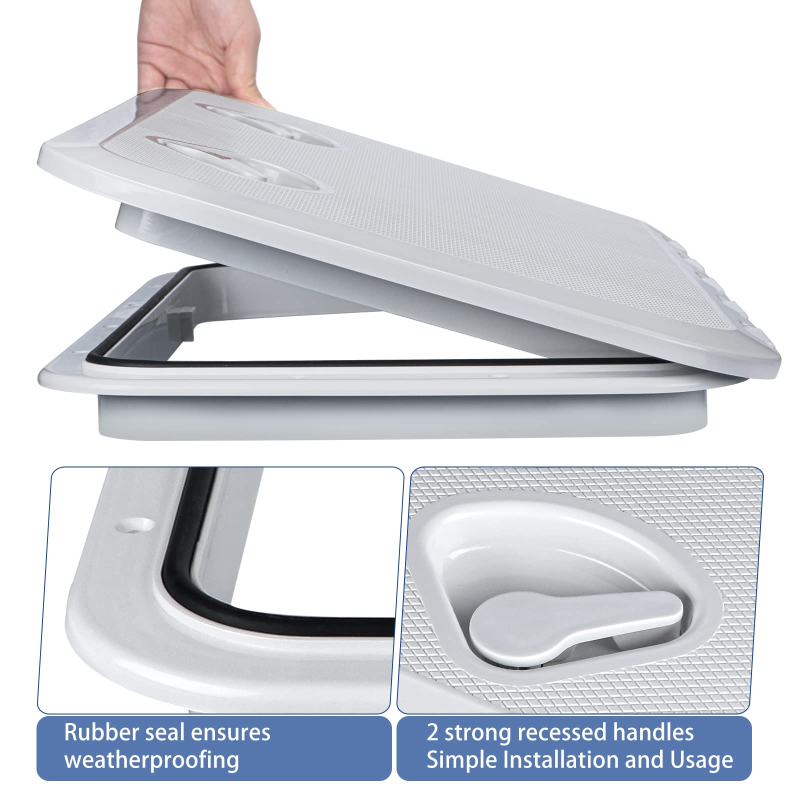 Smart Marine hatch installed on boat deck demonstrating low‑profile fit