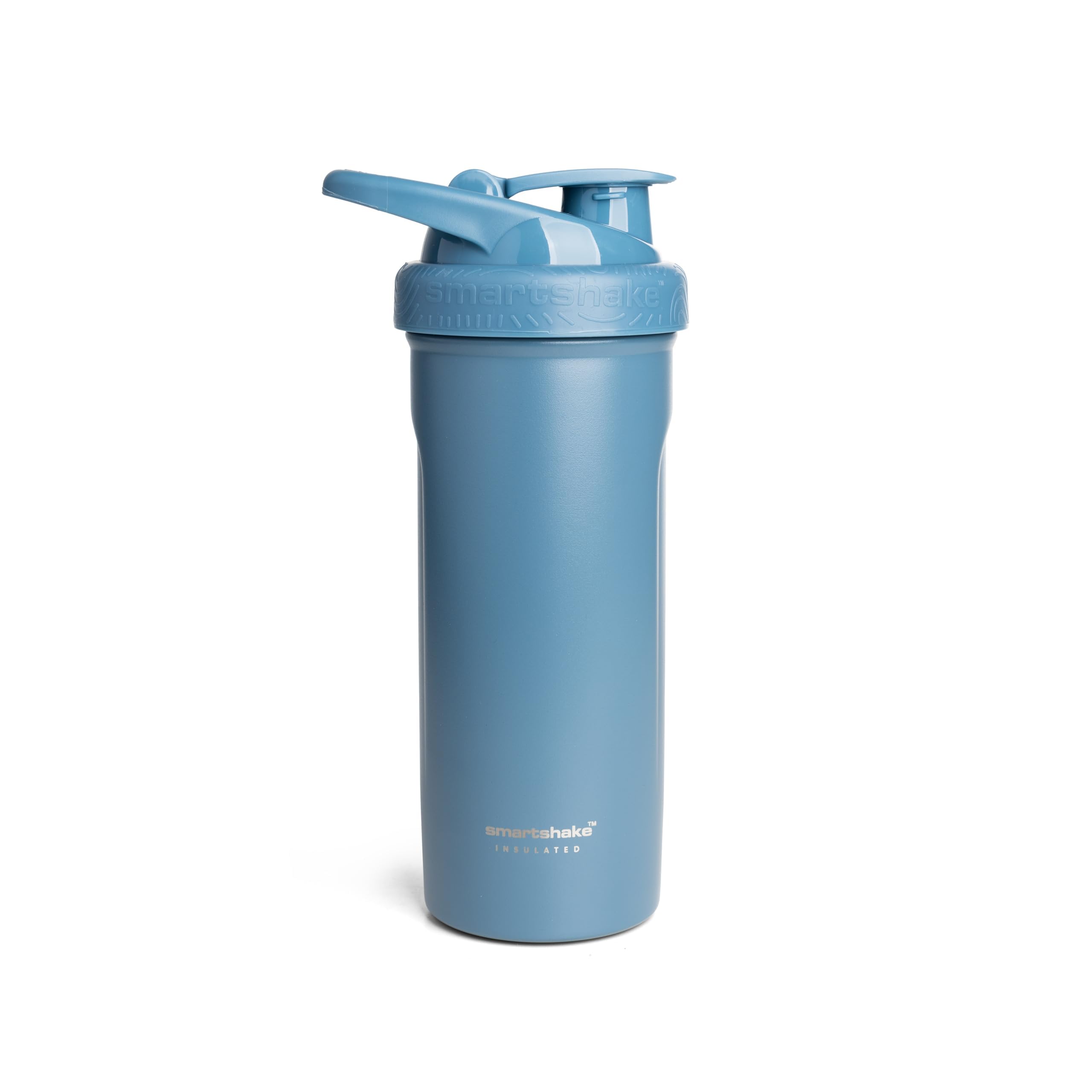 Smartshake faded blue front view showing sleek insulated bottle and modern design