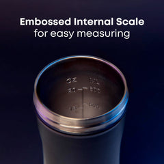 Smartshake faded blue stainless-steel interior close-up preserving neutral flavor