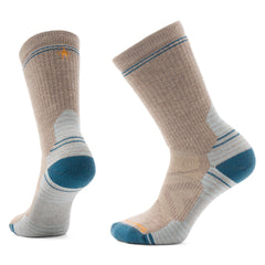 Smartwool Fossil crew socks front view showing cushioning and design benefits