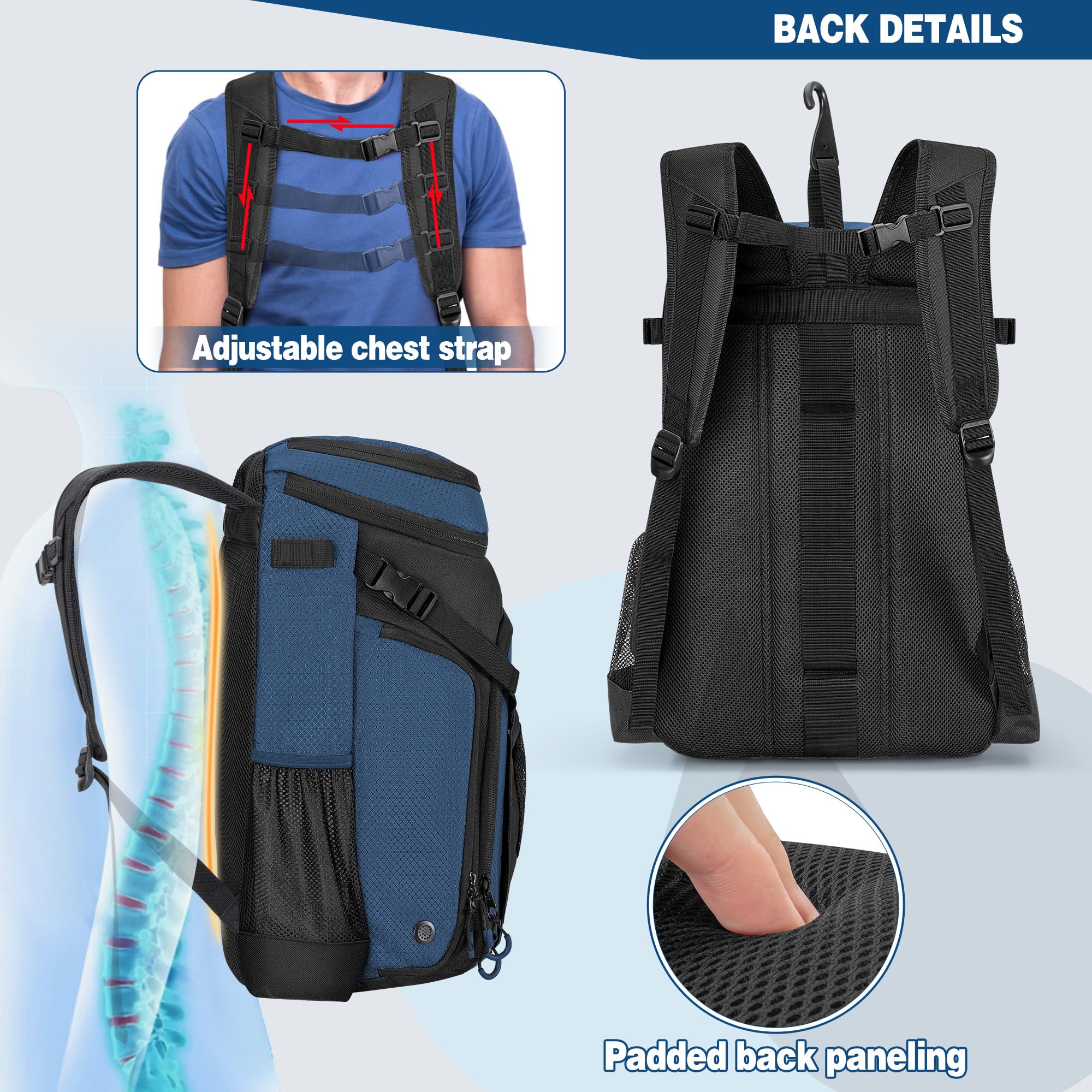 Smasrob top pocket expanded with baseballs illustrating easy ball storage