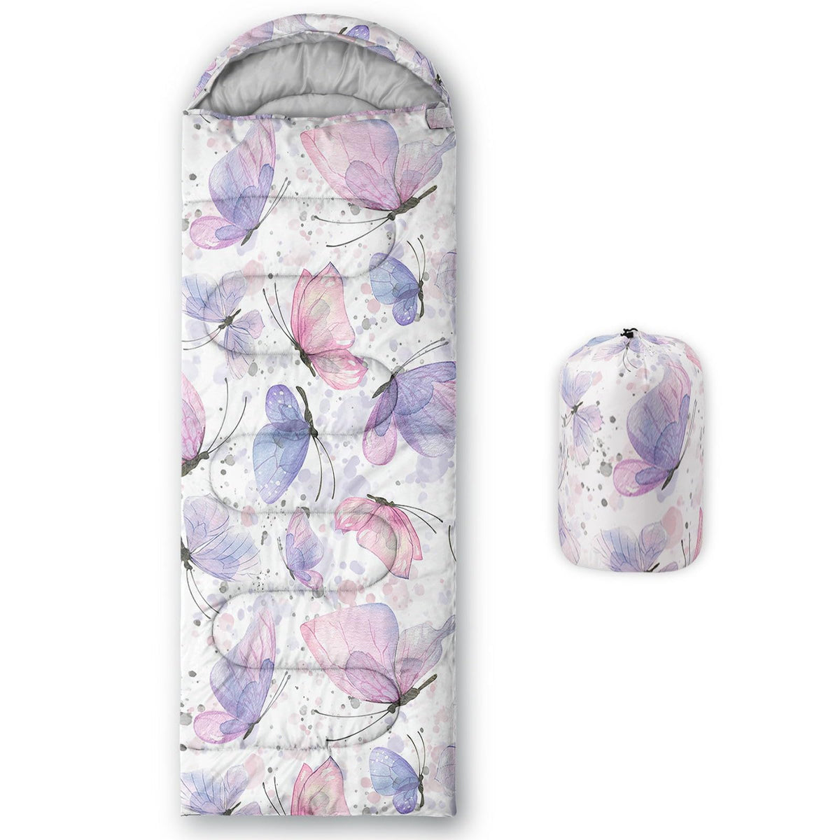 Smell Sunshine front view showing pink butterfly print and full-length coverage benefit