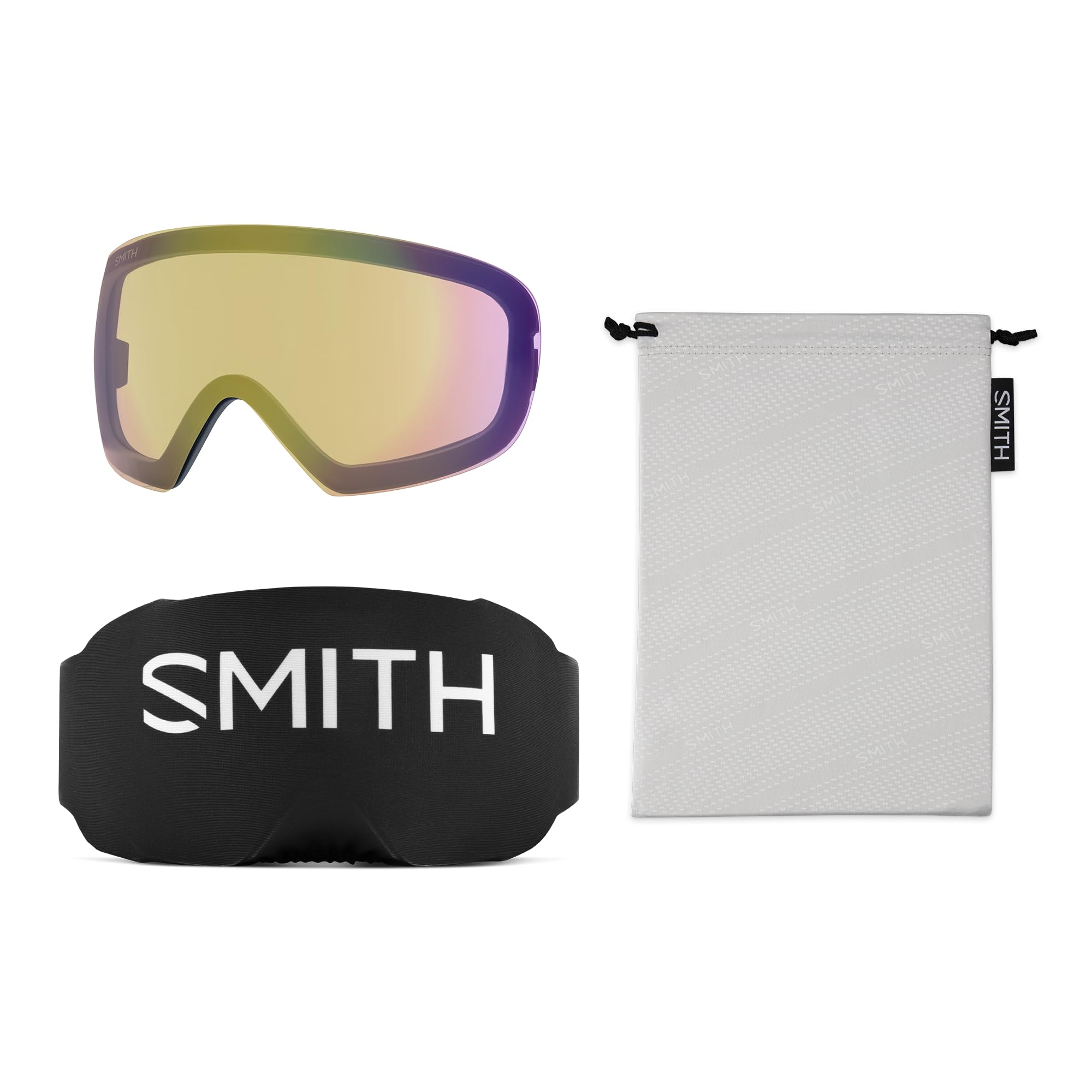 SMITH IO MAG S worn by skier in alpine setting demonstrating helmet integration and fog-resistant fit