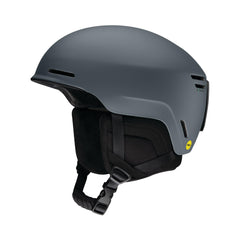 SMITH helmet front view showing matte slate finish and snug fit benefit