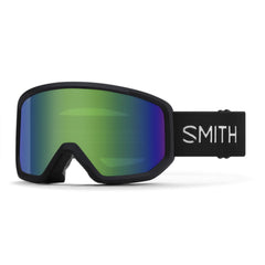 SMITH Transfer front view in black with green Sol‑X lens showing wide field of view and sleek profile