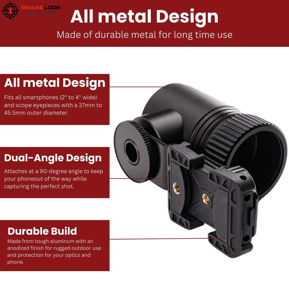 SnakeLook array of three compression fittings for different eyepiece diameters