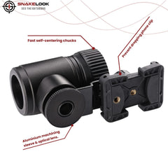 SnakeLook SideWinder mounted on a rifle scope demonstrating secure attachment