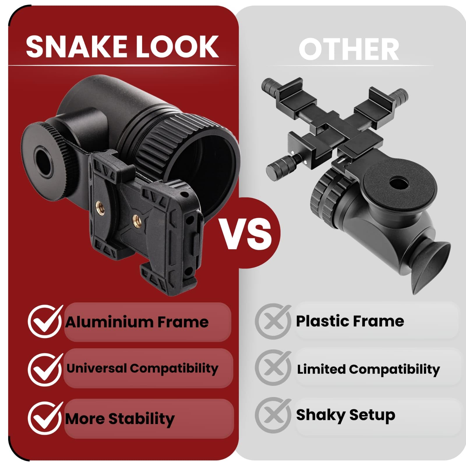 SnakeLook SideWinder next to smartphone for size comparison and portability
