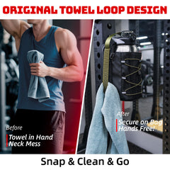 SNAPVIBE magnetic base attached to gym rack keeping gear off floor and clean