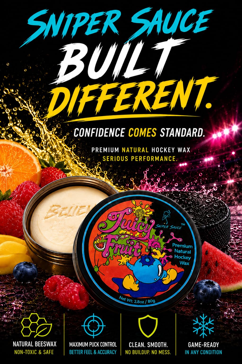 Sniper Sauce open tin revealing smooth beeswax texture for easy application