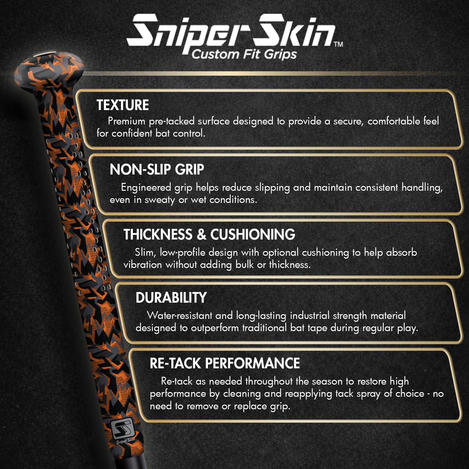 SNIPER SKIN player swinging in game showing reliable grip and reduced vibration benefit