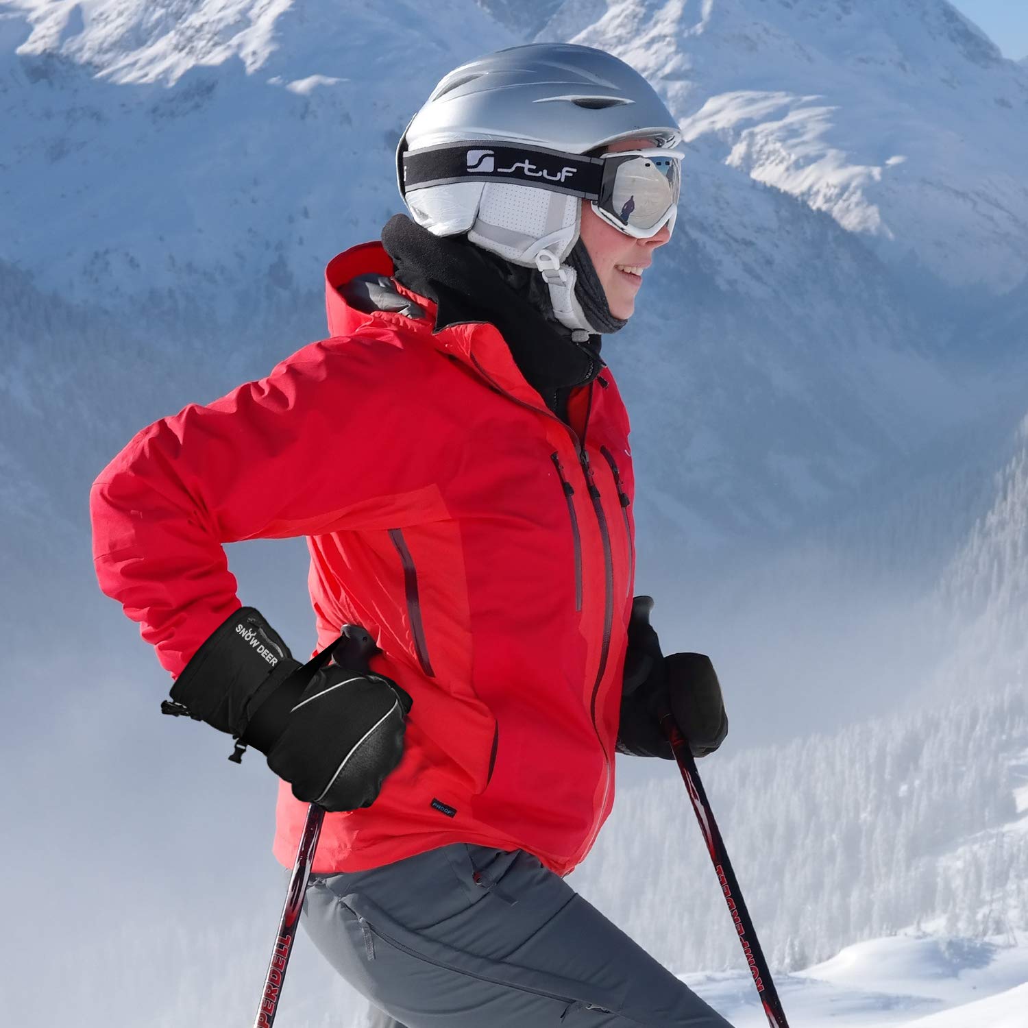 SNOW DEER leather reinforcement detail for durable grip and protection