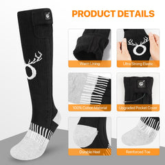 SNOW DEER size chart graphic helping choose correct sock size quickly