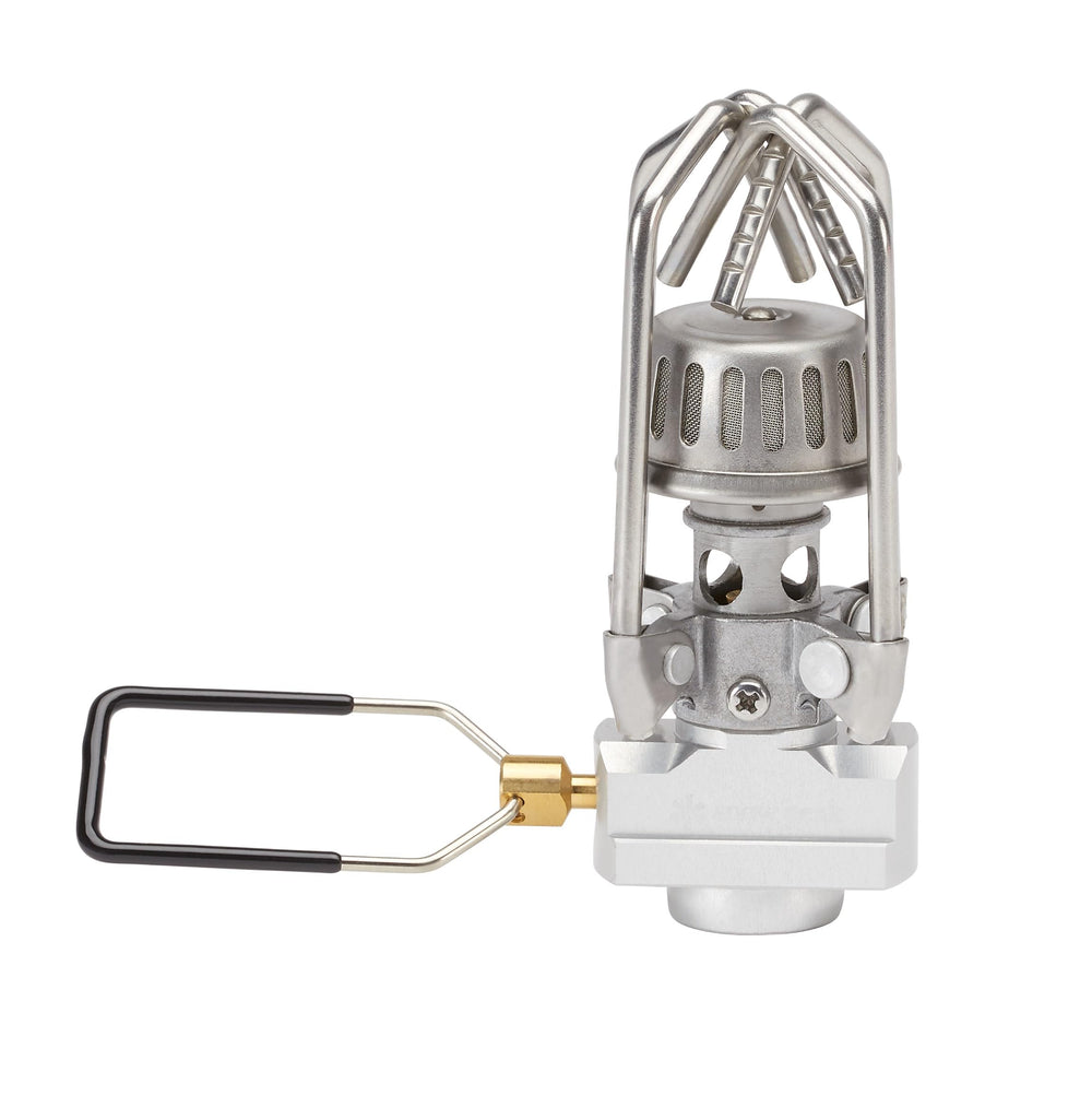 Snow Peak GigaPower pot support detail highlighting sturdy arms for stable cooking