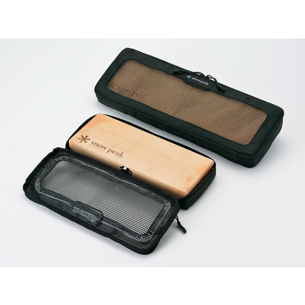 Snow Peak case open with cutlery inside demonstrating neat organization and ventilation