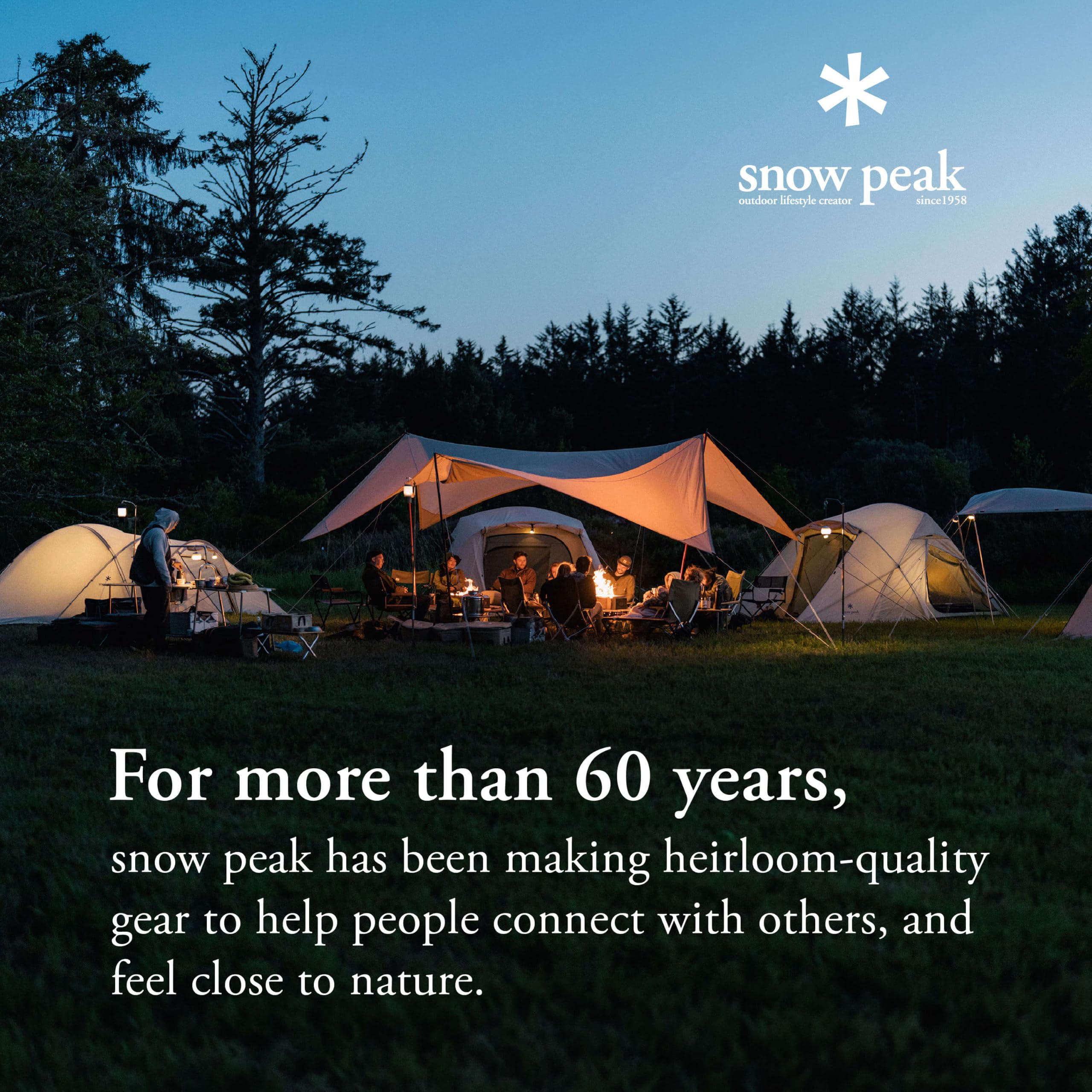 Snow Peak logo and plate label detail indicating brand quality assurance