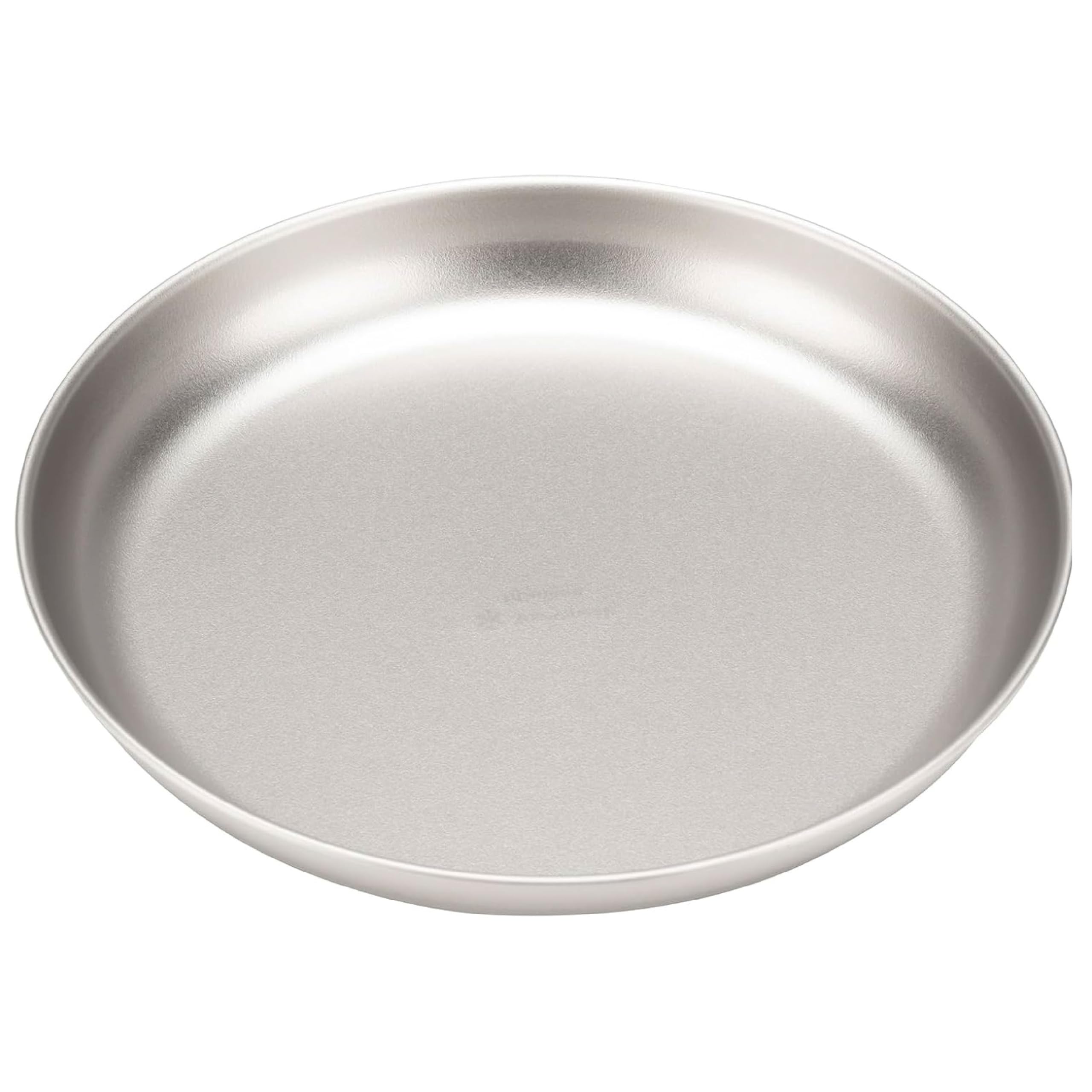 Snow Peak titanium plate front view showing durable lightweight design
