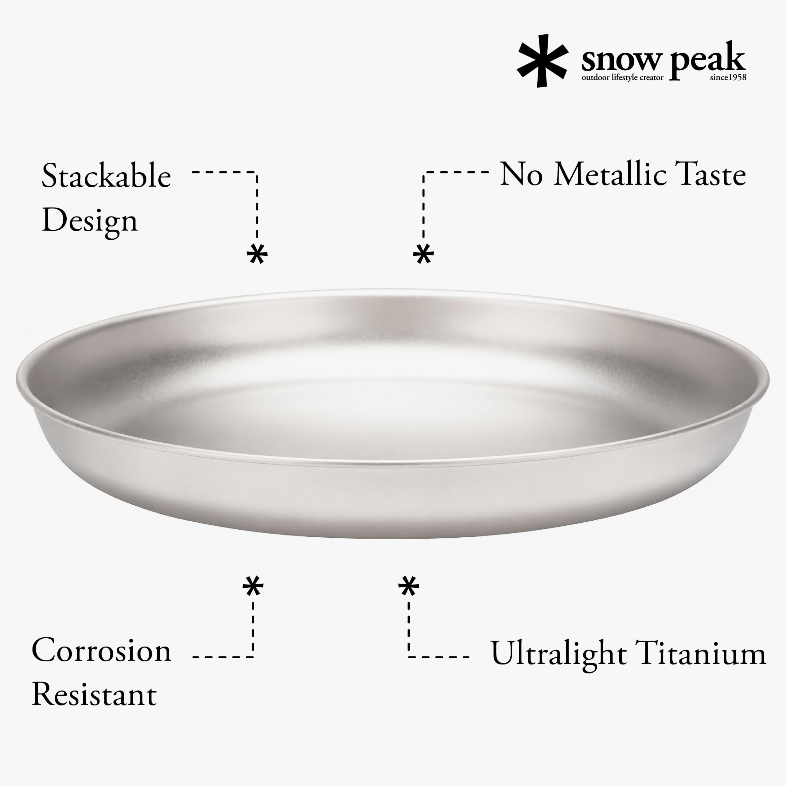 Snow Peak plate held in hand demonstrating compact scale and portability