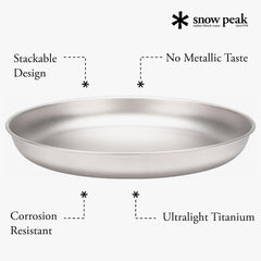 Snow Peak plate held in hand demonstrating compact scale and portability