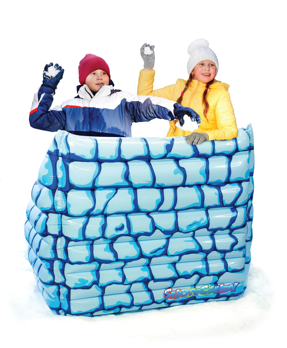 SNOWCANDY front view of inflatable jumbo snow bunker showing roomy entrance and protection