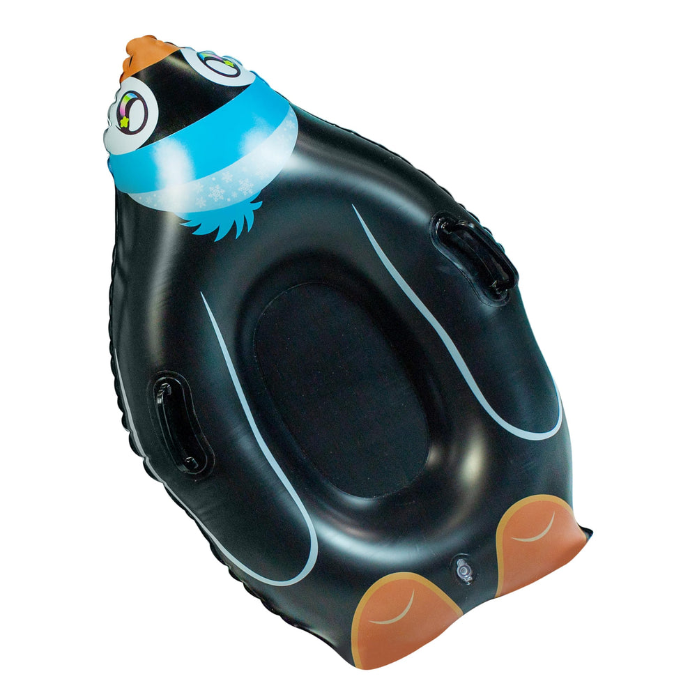 SNOWCANDY front view animal sled showing playful design and quick fun