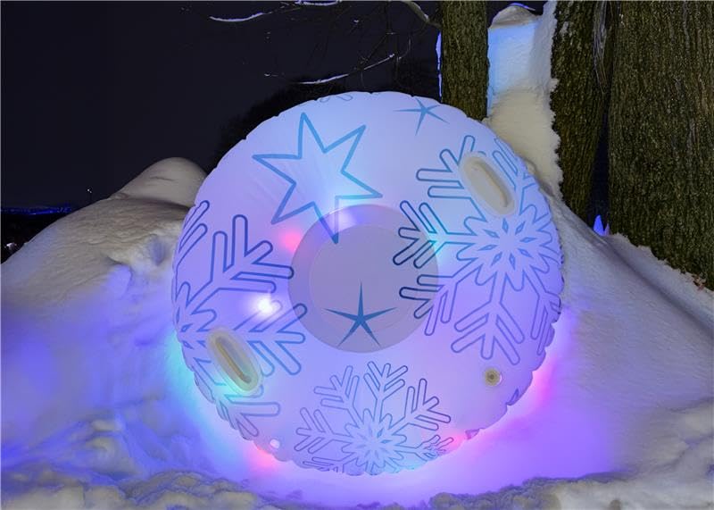 SNOWCANDY side profile inflated tube illustrating sturdy shape for smooth rides