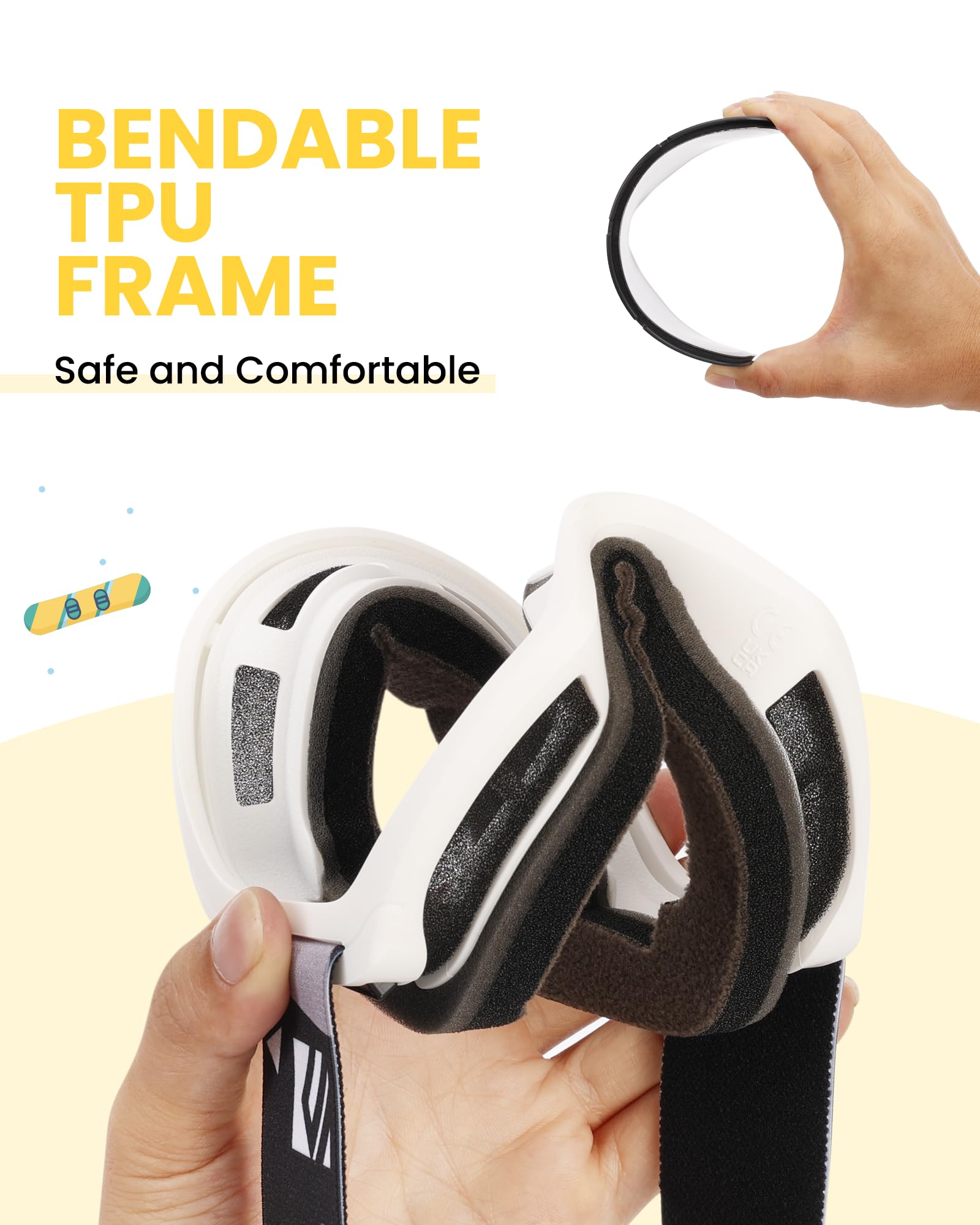 SNOWER triple‑layer foam and venting detail for warmth and reduced fogging