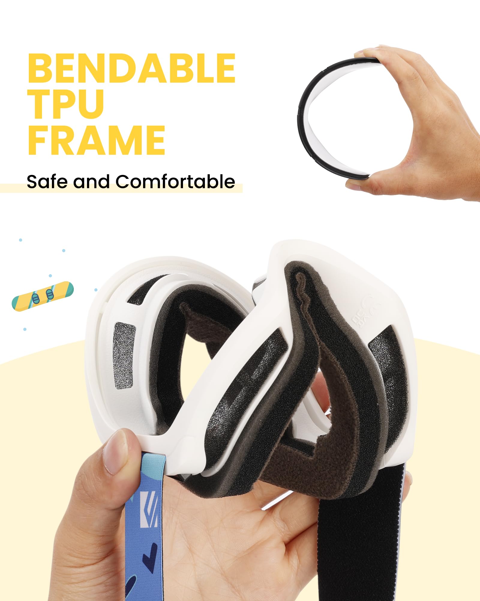 SNOWER detailed triple-layer foam padding for comfort and snow protection