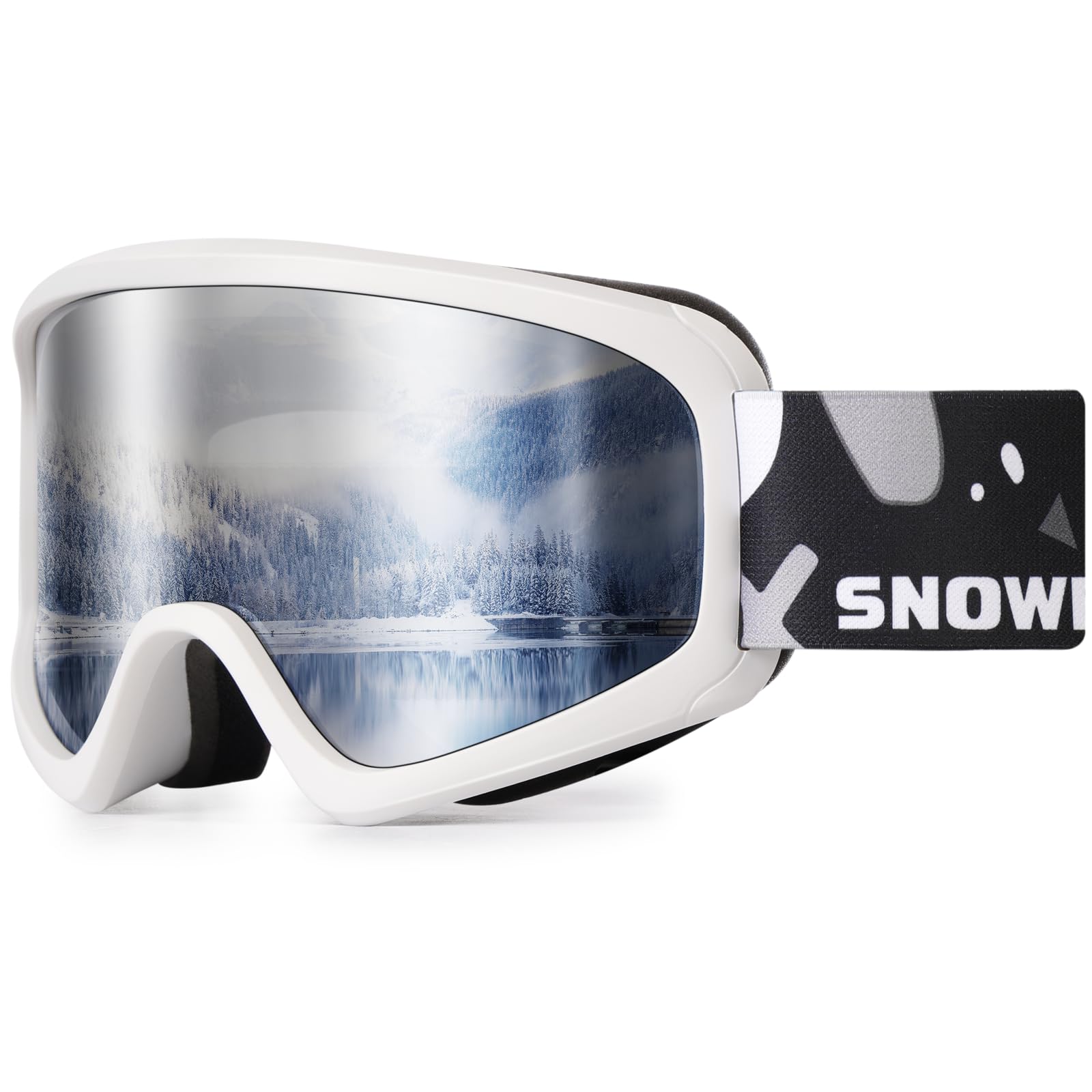 SNOWER front view of kids ski goggles showing fit and coverage for clear vision