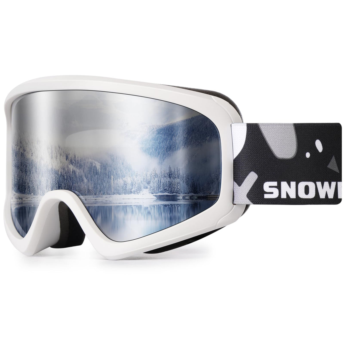 SNOWER front view of kids ski goggles showing fit and coverage for clear vision