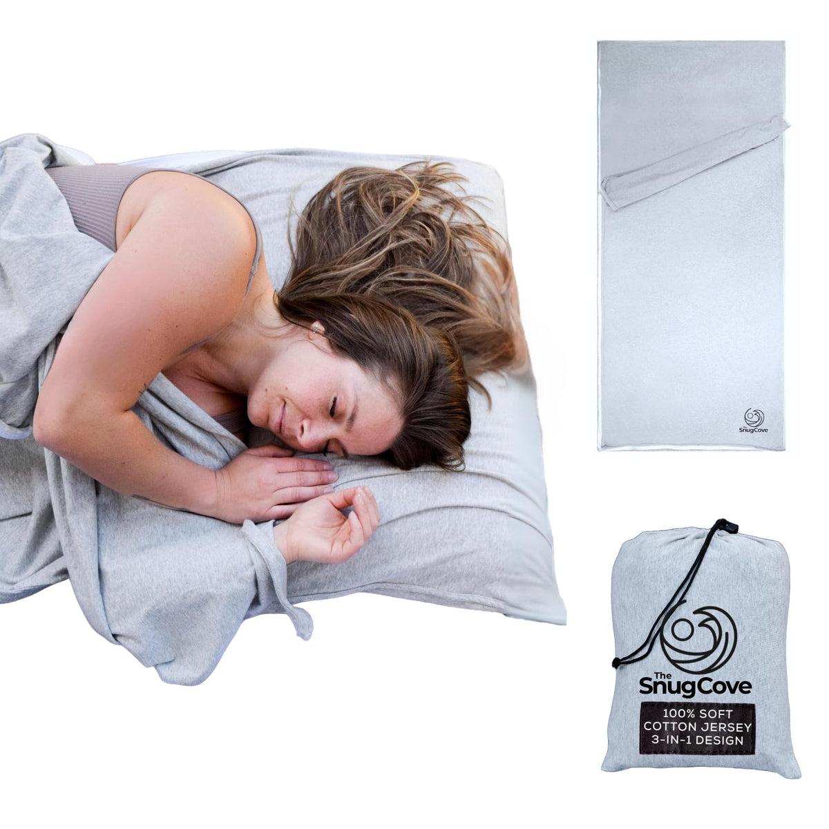 The Snug Cove front view with zipper closed showing neat fit and travel convenience